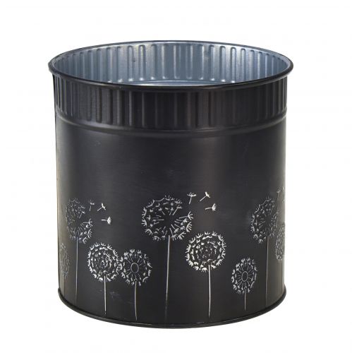 Itens Vaso de flores dente-de-leão preto Ø9,5cm Alt.11cm