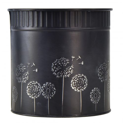 Itens Vaso de flores dente-de-leão preto Ø9,5cm Alt.11cm