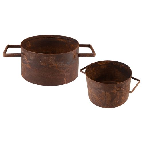 Floristik24 Vaso de planta de metal ferrugem Ø19,5cm/26cm conjunto de 2