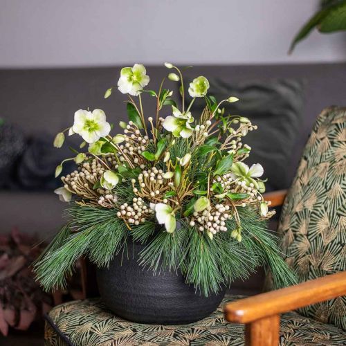 Itens Floreira Vaso de flores de cerâmica preta Ø23cm A19,5cm