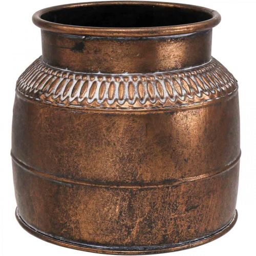 Itens Plantador grande plantador decorativo de cobre em relevo de metal Ø22cm H21cm