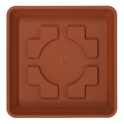 Floristik24 Base para copos Lara quadrada 16cm x 16cm terracota, 1p