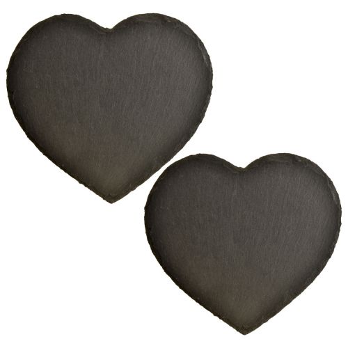 Dia dos Namorados Coração de Ardósia Coração Decorativo Preto 25cm 2 un