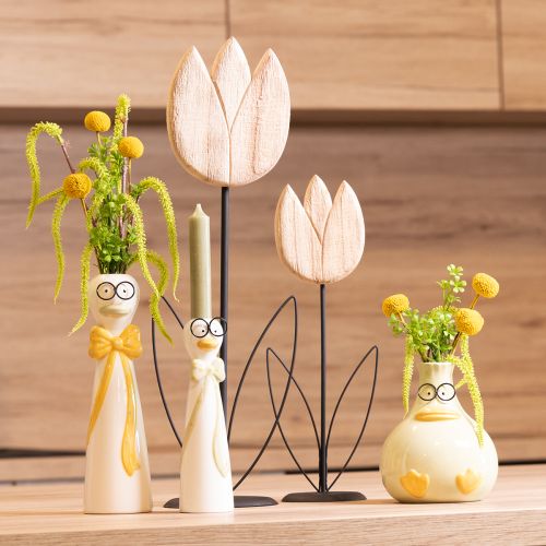 Itens Vaso em formato de pato com design fofo para decoração de mesa divertida, 24 cm, conjunto com 2 peças.