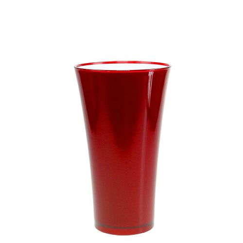 Floristik24 Vaso “Fizzy” Ø16cm Alt.27cm vermelho, 1 un.