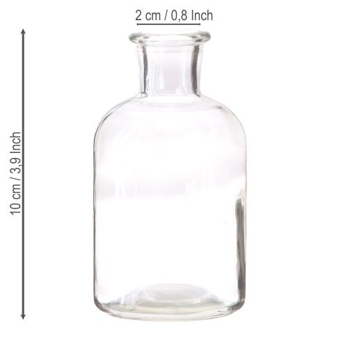 Floristik24 Vaso garrafa de vidro vaso garrafa de vidro transparente Ø5,5cm Alt.10cm 6 unid.