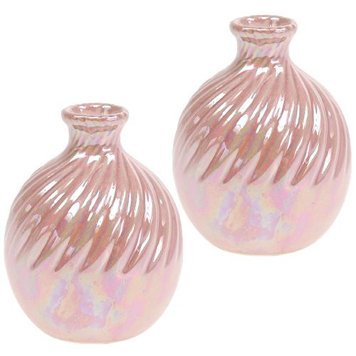 Floristik24 Vaso Ø7,5cm Alt.10cm madrepérola rosa 6 unidades