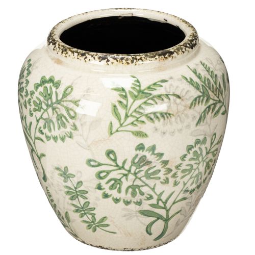 Vaso com delicado padrão de plantas para decoração de casa, 19 cm