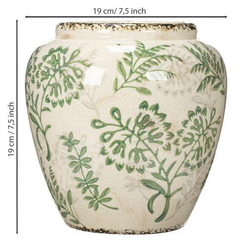 Itens Vaso com delicado padrão de plantas para decoração de casa, 19 cm