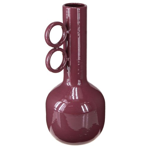 Itens Vaso moderno e artístico com gargalo longo e alças redondas para interiores elegantes, 24 cm