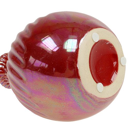 Floristik24 Vaso, mini vaso vermelho madrepérola Ø7,5cm Alt.10cm 6 unidades