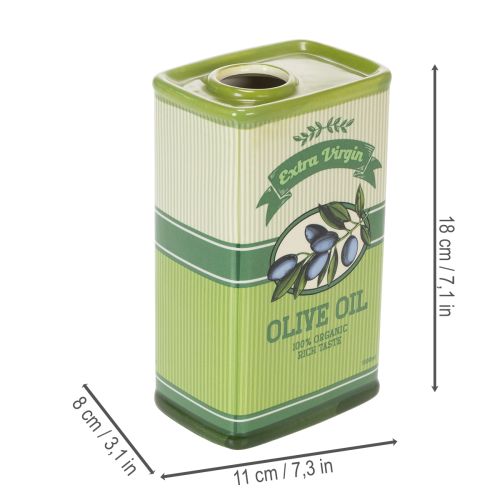 Itens Vaso para azeite, em cerâmica, ideal para decoração de cozinha e mesa mediterrânea, 18 cm
