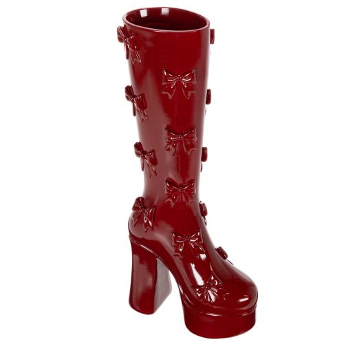 Vaso decorativo em forma de bota com laço, 37 cm