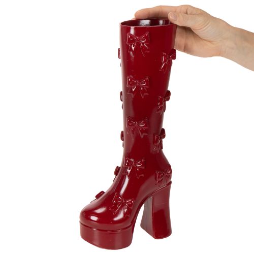 Vaso decorativo em forma de bota com laço, 37 cm | Floristik24.pt