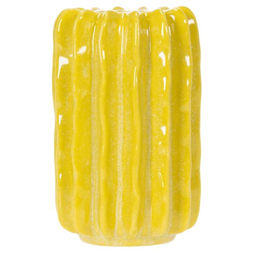 Itens Vaso de cerâmica em formato de cacto, com design canelado para decoração moderna, 13 cm, conjunto de 4 peças.