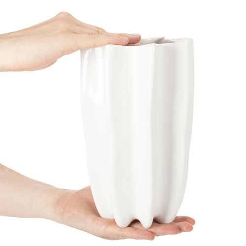Vaso canelado, vaso decorativo alto para flores secas, 24 cm | Floristik24.pt