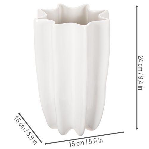 Vaso canelado, vaso decorativo alto para flores secas, 24 cm | Floristik24.pt