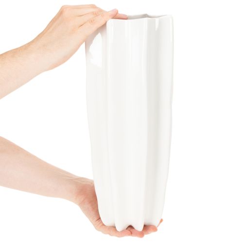 Vaso de flores canelado moderno decorativo de 38 cm | Floristik24.pt