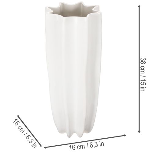 Vaso de flores canelado moderno decorativo de 38 cm | Floristik24.pt