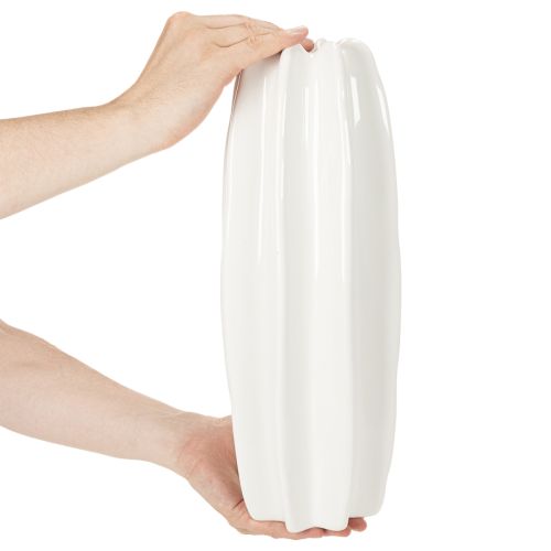 Vaso canelado, vaso de cerâmica moderno para flores secas, 40 cm | Floristik24.pt