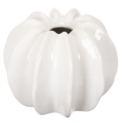 Vaso decorativo em formato de abóbora, com acabamento brilhante, ideal para decoração de outono na sala de estar, 19 cm