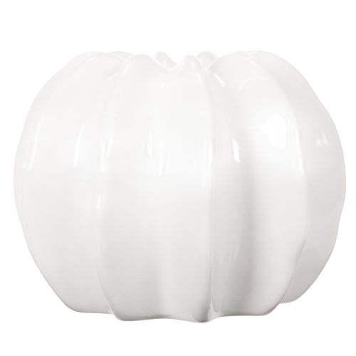 Vaso decorativo em formato de abóbora, com acabamento brilhante, ideal para decoração de outono na sala de estar, 19 cm | Floristik24.pt