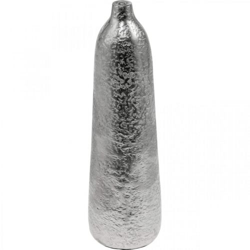 Itens Vaso decorativo vaso de flores martelado em metal prata Ø9,5cm Alt.32cm