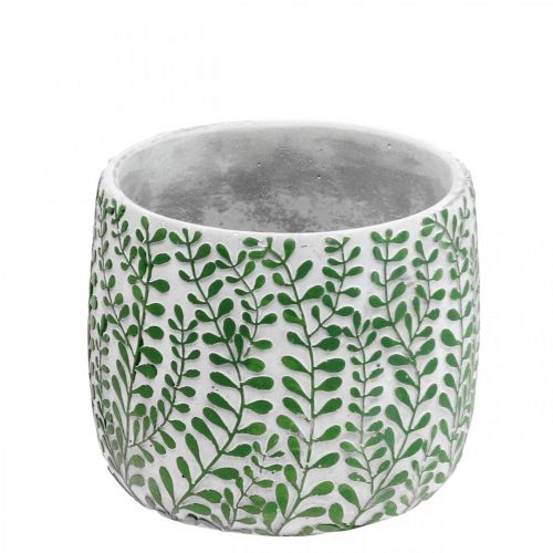 Pote de cerâmica com gavinhas de folha, floreira, floreira Ø18cm Alt.14,5cm