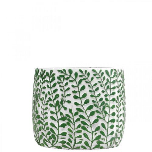 Floristik24 Vaso de cerâmica, vaso com gavinhas de folha Ø14,5cm Alt.12,5cm