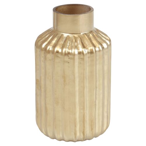 Vaso vaso de vidro dourado com ranhuras vaso de flores de vidro Ø8cm Alt.14cm
