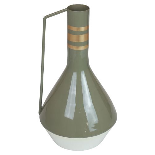 Itens Vaso com alça de metal Jarro vintage decorativo cinza dourado Ø18cm Alt.33cm