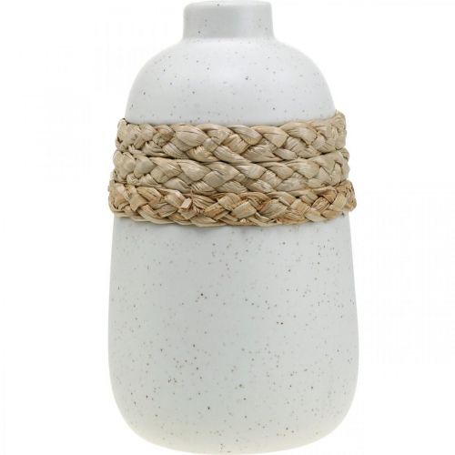 Itens Vaso de flores de cerâmica branca e vaso de ervas marinhas decoração de verão H17.5cm