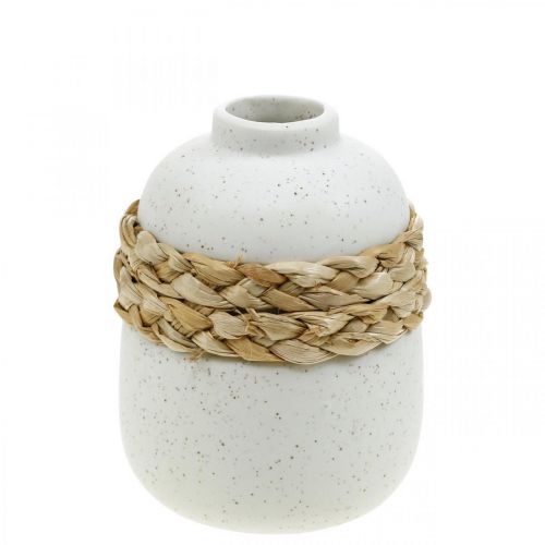 Itens Vaso de flores vaso de mesa de ervas marinhas de cerâmica branca H10,5cm 2 unidades