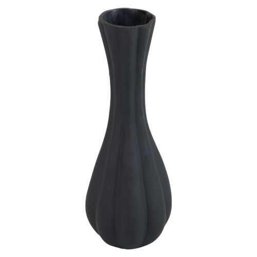 Floristik24 Vaso de vidro preto com ranhuras para vaso de flores de vidro Ø6cm Alt.18cm