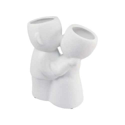 Floristik24 Vaso Branco Vaso Duplo Casal Beijando Cerâmica Alt.23,5cm