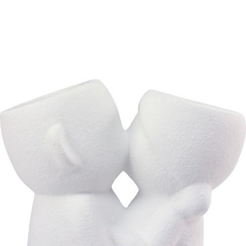 Floristik24 Vaso Branco Vaso Duplo Casal Beijando Cerâmica Alt.23,5cm