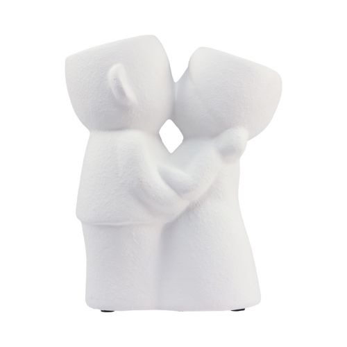 Floristik24 Vaso Branco Vaso Duplo Casal Beijando Cerâmica Alt.23,5cm