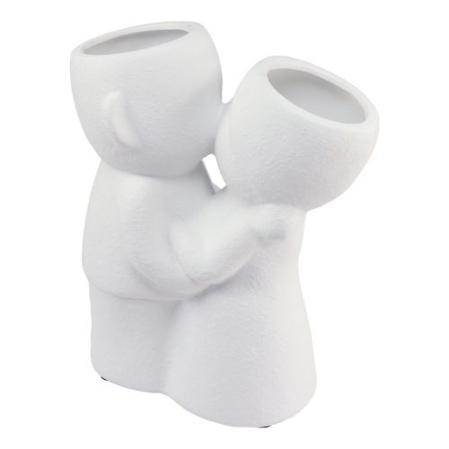 Floristik24 Vaso Branco Casal Se Beijando Vaso Duplo Cerâmica Alt.29cm