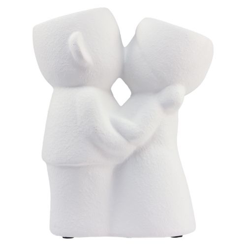 Floristik24 Vaso Branco Casal Se Beijando Vaso Duplo Cerâmica Alt.29cm