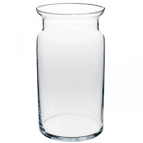 Floristik24 Vaso de vidro, vaso decorativo, vidro de vela Ø15,5cm H28cm