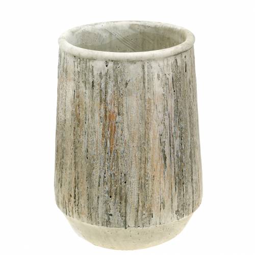 Floristik24 Vaso plantador concreto madeira design Ø15cm