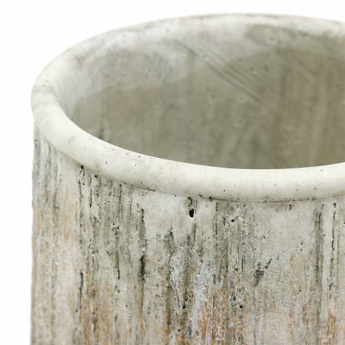 Floristik24 Vaso plantador concreto madeira design Ø15cm