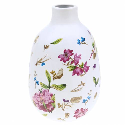 Floristik24 Vaso decorativo branco floral Ø11cm Alt.17,5cm