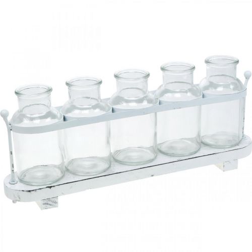 Floristik24 Vaso de flores garrafas de boticário decoração de vidro de boticário na bandeja 38cm