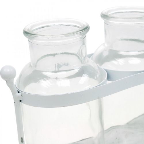 Floristik24 Vaso de flores garrafas de boticário decoração de vidro de boticário na bandeja 38cm