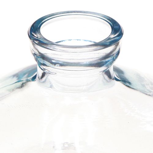 Itens Vasos bulbosos planos vidro decorativo azul Ø9cm H6cm 6 peças