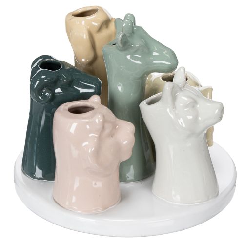 Itens Vaso com figuras decorativas de animais, perfeito para uma decoração lúdica, 13 cm