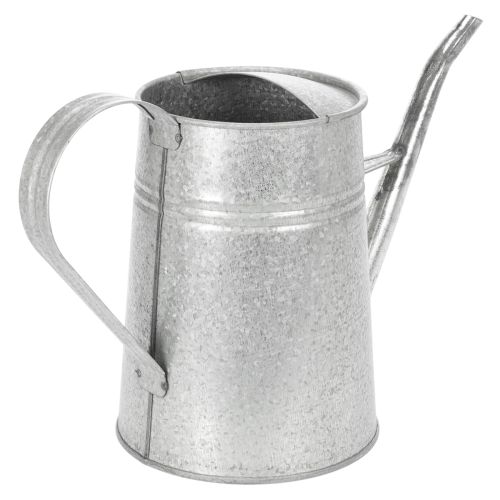 Regador decorativo galvanizado, de metal, cinza, com visual vintage, 1,7L, 23cm de altura, para arranjos florais e vasos com estilo. | Floristik24.pt