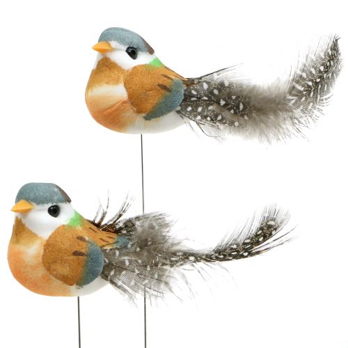 Floristik24 Mini pássaros em um fio 8cm 12pcs