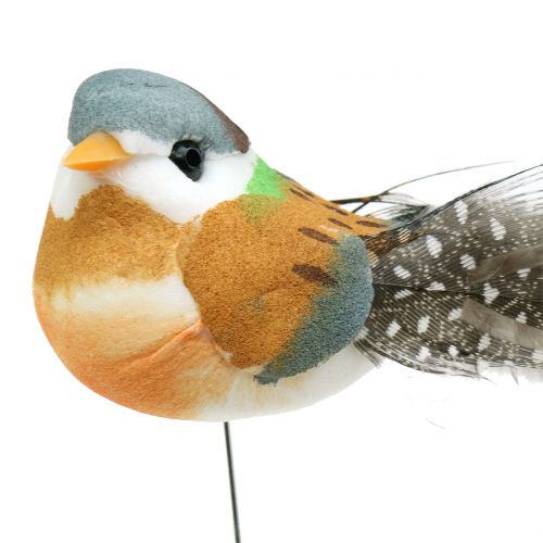 Itens Mini pássaros em um fio 8cm 12pcs